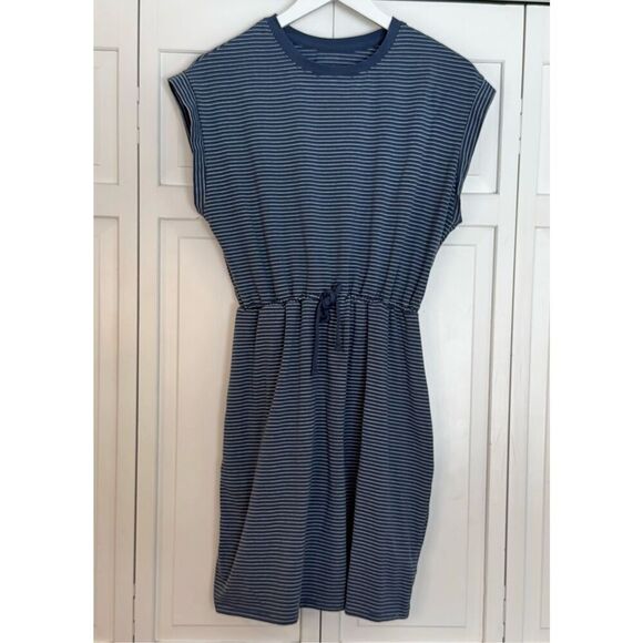 A New Day blue striped extended shoulder alone dress medium - Picture 11 of 11